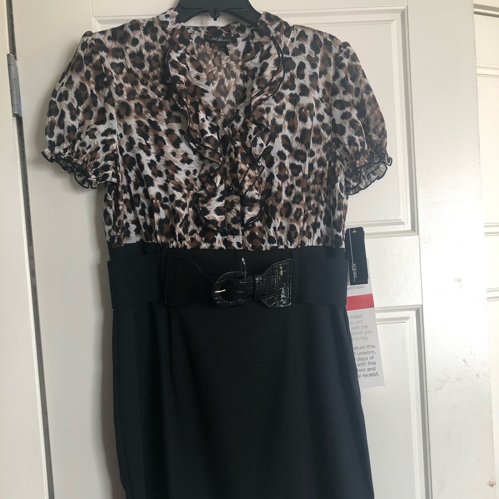 AGB belted sheath dress